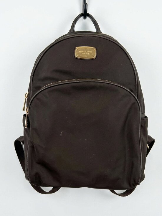 Michael Kors Handbags - Michael Kors Black Nylon Backpack Gold Hardware Medium Size